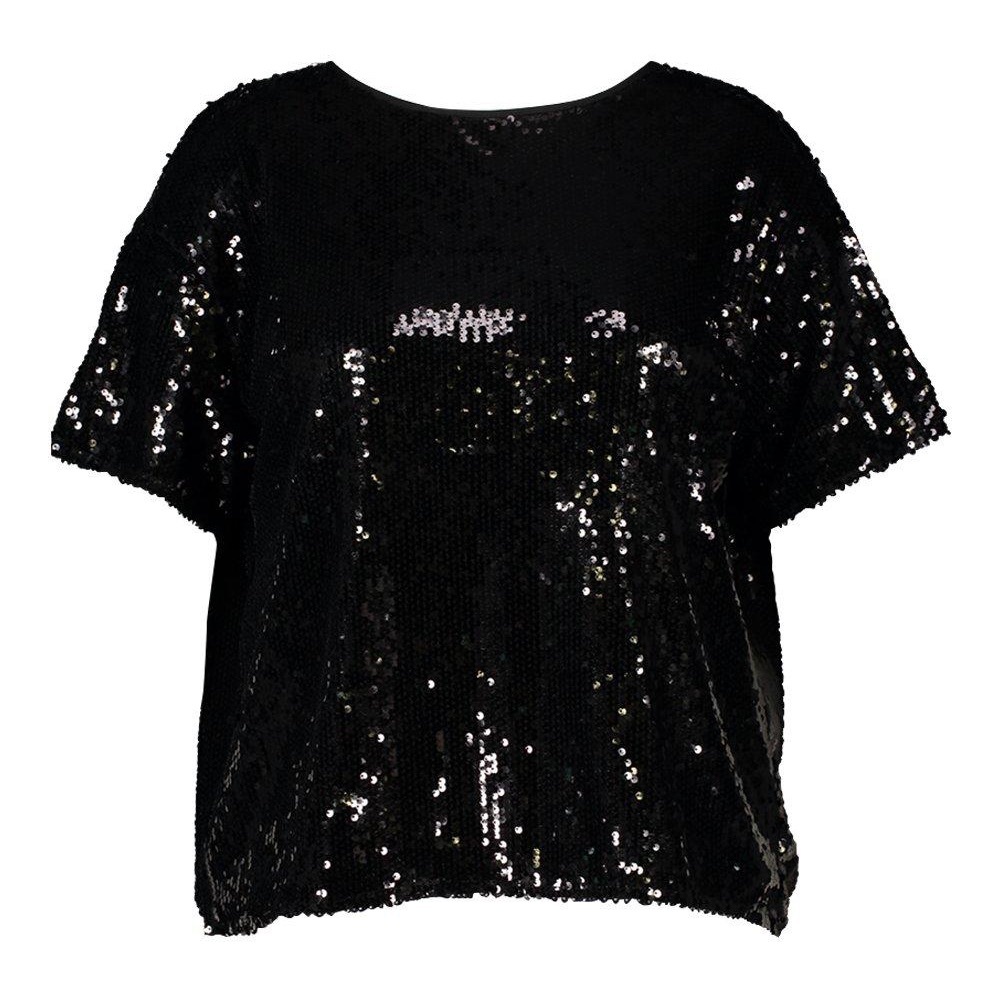 boohoo sequin split back t-shirt
